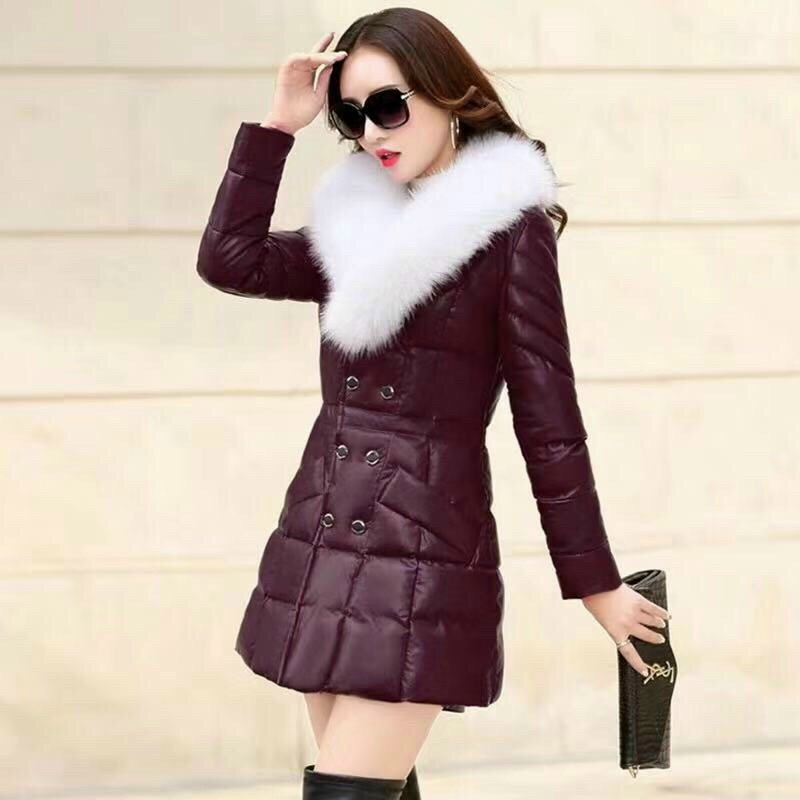 Áo Khoác Phao Da Cổ Lông Cao Cấp - AOPHAO31